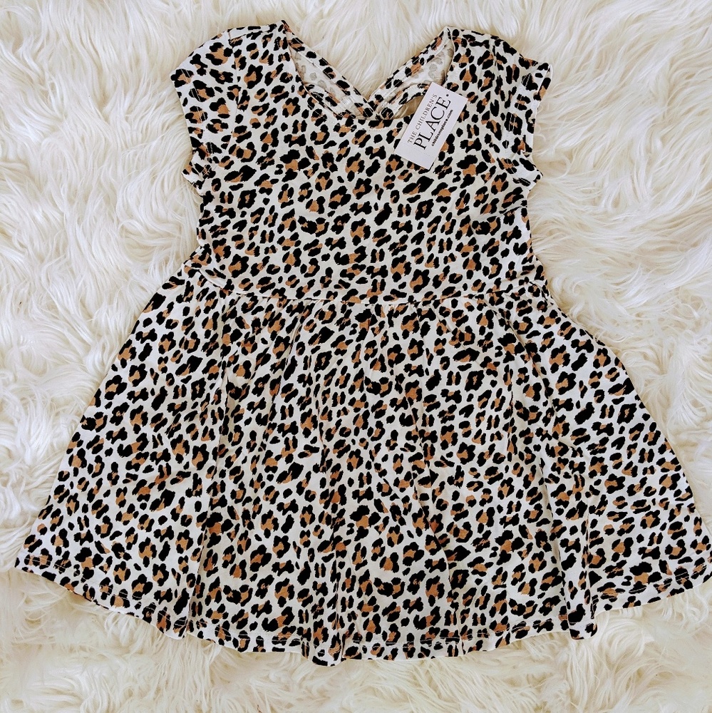 3T Leopard print skater dress NWT